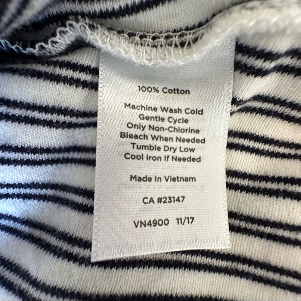 Talbots Black White Striped 3/4 Sleeve Cotton Top Plus Size 1X Casual Classic - Picture 9 of 9